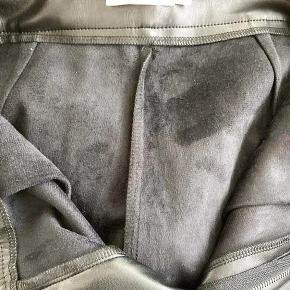 ShoeDazzle Pants 6 8 Medium High Rise Black Faux Leather Slim Stretchy Moto - Picture 11 of 11